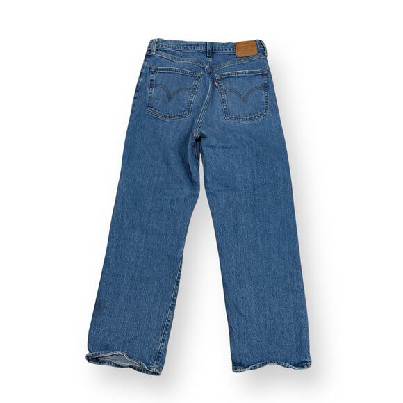 Levi's Premium Jeans Womens 29 x 27 Ribcage Straight Ankle Button Fly Distressed - Picture 8 of 11